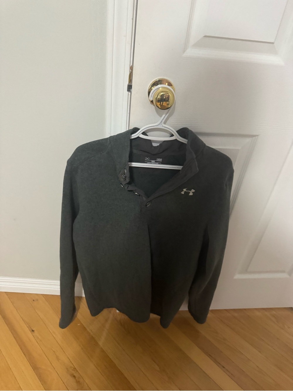 Under Armour Men’s Dark Gray Zip-Button Pullover Sweater